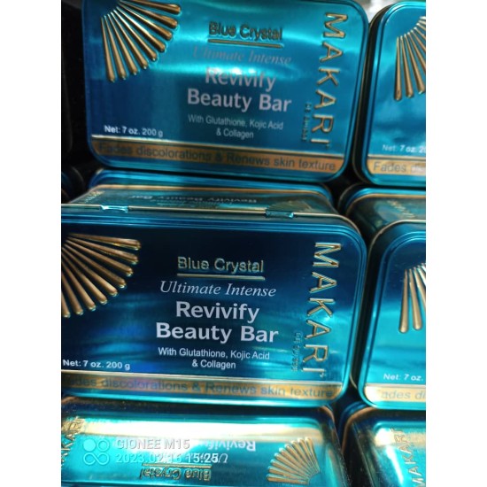 Makari Blue Crystal Ultimate Intense Beauty Bar WIth Glutathione Kojic Acid & Collagen